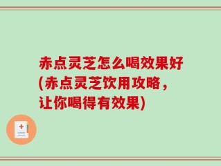 赤点灵芝怎么喝效果好(赤点灵芝饮用攻略，让你喝得有效果)