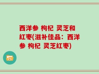 西洋参 枸杞 灵芝和红枣(滋补佳品：西洋参 枸杞 灵芝红枣)