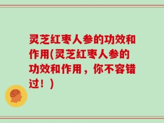 灵芝红枣人参的功效和作用(灵芝红枣人参的功效和作用，你不容错过！)