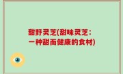 甜野灵芝(甜味灵芝：一种甜而健康的食材)