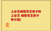 上谷芝破壁灵芝孢子粉上谷芝 破壁灵芝孢子粉介绍)