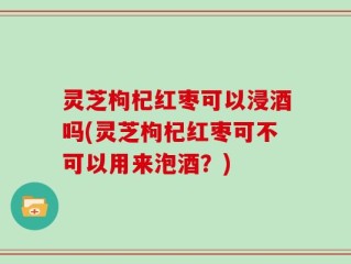 灵芝枸杞红枣可以浸酒吗(灵芝枸杞红枣可不可以用来泡酒？)