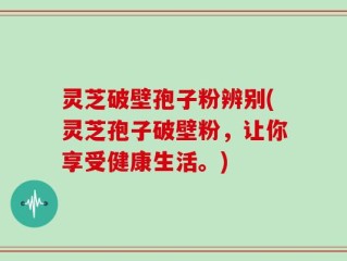 灵芝破壁孢子粉辨别(灵芝孢子破壁粉，让你享受健康生活。)