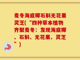 麦冬海底椰石斛无花果灵芝(“四种草本植物齐聚麦冬：发现海底椰、石斛、无花果、灵芝”)