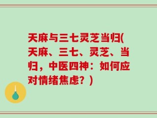 天麻与三七灵芝当归(天麻、三七、灵芝、当归，中医四神：如何应对情绪焦虑？)