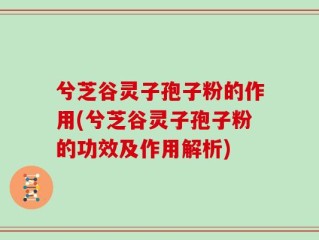 兮芝谷灵子孢子粉的作用(兮芝谷灵子孢子粉的功效及作用解析)
