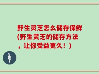 野生灵芝怎么储存保鲜(野生灵芝的储存方法，让你受益更久！)