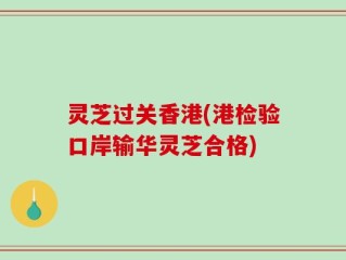 灵芝过关香港(港检验口岸输华灵芝合格)