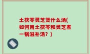 土茯苓灵芝煲什么汤(如何用土茯苓和灵芝煮一锅滋补汤？)
