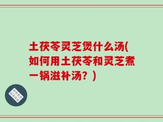 土茯苓灵芝煲什么汤(如何用土茯苓和灵芝煮一锅滋补汤？)