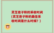 灵芝孢子粉的采收时间(灵芝孢子粉的最佳采收时间是什么时候？)