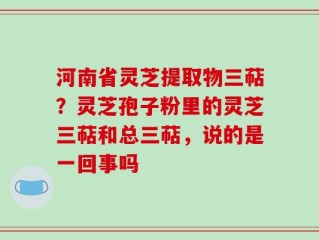 河南省灵芝提取物三萜？灵芝孢子粉里的灵芝三萜和总三萜，说的是一回事吗