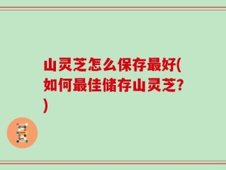 山灵芝怎么保存最好(如何最佳储存山灵芝？)