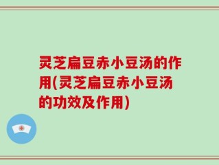 灵芝扁豆赤小豆汤的作用(灵芝扁豆赤小豆汤的功效及作用)