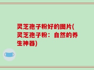 灵芝孢子粉好的图片(灵芝孢子粉：自然的养生神器)