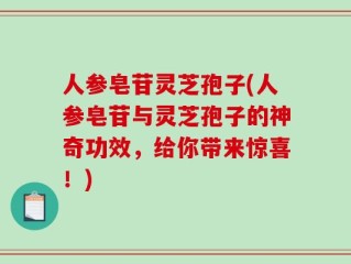人参皂苷灵芝孢子(人参皂苷与灵芝孢子的神奇功效，给你带来惊喜！)