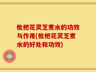 枇杷花灵芝煮水的功效与作用(枇杷花灵芝煮水的好处和功效)