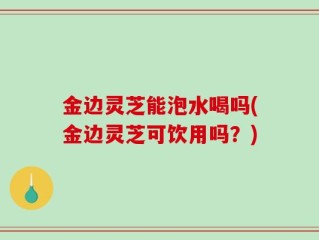 金边灵芝能泡水喝吗(金边灵芝可饮用吗？)
