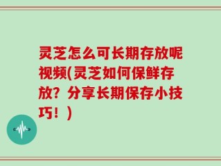 灵芝怎么可长期存放呢视频(灵芝如何保鲜存放？分享长期保存小技巧！)