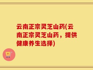云南正宗灵芝山药(云南正宗灵芝山药，提供健康养生选择)