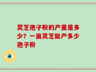 灵芝孢子粉的产量是多少？一亩灵芝能产多少孢子粉