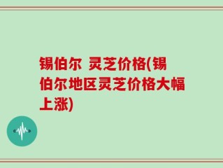 锡伯尔 灵芝价格(锡伯尔地区灵芝价格大幅上涨)