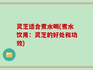 灵芝适合煮水喝(煮水饮用：灵芝的好处和功效)