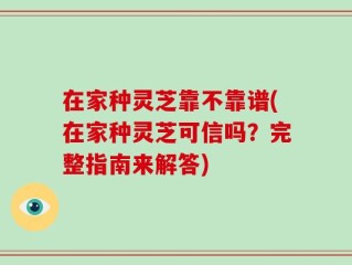 在家种灵芝靠不靠谱(在家种灵芝可信吗？完整指南来解答)