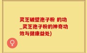 灵芝破壁孢子粉 的功_灵芝孢子粉的神奇功效与健康益处)