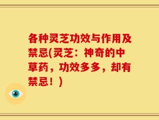 各种灵芝功效与作用及禁忌(灵芝：神奇的中草药，功效多多，却有禁忌！)