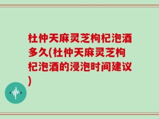 杜仲天麻灵芝枸杞泡酒多久(杜仲天麻灵芝枸杞泡酒的浸泡时间建议)