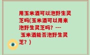 用玉米酒可以泡野生灵芝吗(玉米酒可以用来泡野生灵芝吗？--- 玉米酒能否泡野生灵芝？)