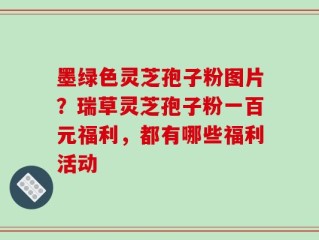 墨绿色灵芝孢子粉图片？瑞草灵芝孢子粉一百元福利，都有哪些福利活动