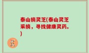 泰山摘灵芝(泰山灵芝采摘，寻找健康灵药。)