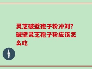 灵芝破壁孢子粉冲刘？破壁灵芝孢子粉应该怎么吃