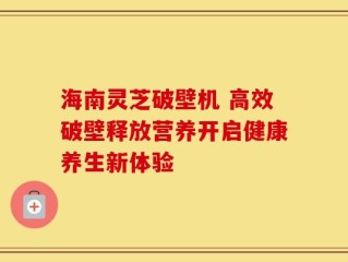海南灵芝破壁机 高效破壁释放营养开启健康养生新体验