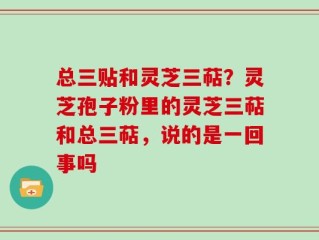 总三贴和灵芝三萜？灵芝孢子粉里的灵芝三萜和总三萜，说的是一回事吗