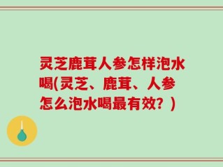 灵芝鹿茸人参怎样泡水喝(灵芝、鹿茸、人参怎么泡水喝最有效？)
