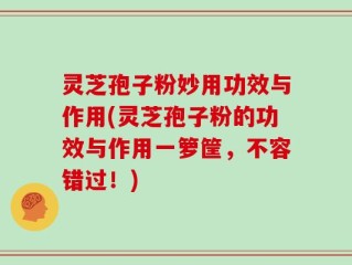 灵芝孢子粉妙用功效与作用(灵芝孢子粉的功效与作用一箩筐，不容错过！)