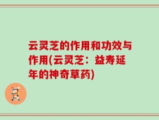 云灵芝的作用和功效与作用(云灵芝：益寿延年的神奇草药)