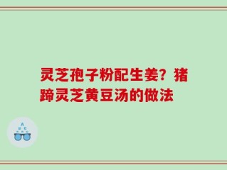 灵芝孢子粉配生姜？猪蹄灵芝黄豆汤的做法