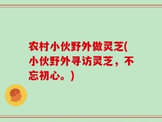 农村小伙野外做灵芝(小伙野外寻访灵芝，不忘初心。)