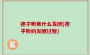 孢子粉用什么发酵(孢子粉的发酵过程)