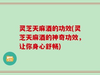 灵芝天麻酒的功效(灵芝天麻酒的神奇功效，让你身心舒畅)