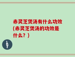 赤灵芝煲汤有什么功效(赤灵芝煲汤的功效是什么？)