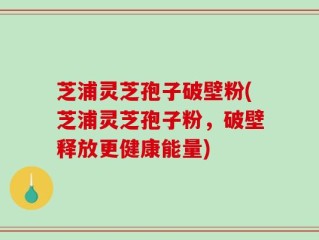 芝浦灵芝孢子破壁粉(芝浦灵芝孢子粉，破壁释放更健康能量)