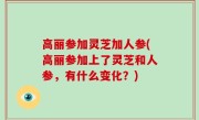 高丽参加灵芝加人参(高丽参加上了灵芝和人参，有什么变化？)