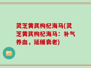 灵芝黄芪枸杞海马(灵芝黄芪枸杞海马：补气养血，延缓衰老)