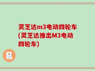 灵芝达m3电动四轮车(灵芝达推出M3电动四轮车)