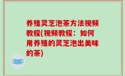 养殖灵芝泡茶方法视频教程(视频教程：如何用养殖的灵芝泡出美味的茶)